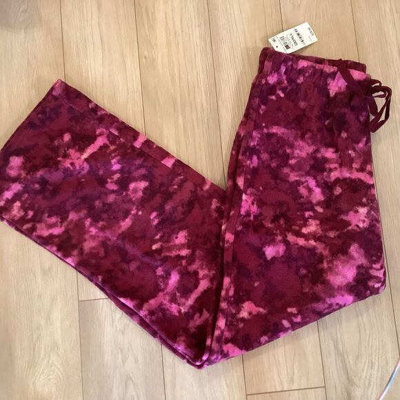 NWT Jenni Brand Pinks and Wines Straight Leg  Fleece Long PJ Pants Multi Size - Picture 1 of 13